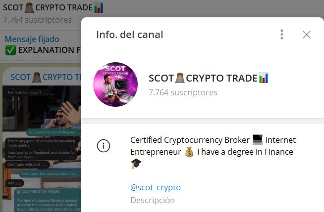 SCOT CRYPTO TRADE - Listado de CANALES EN TELEGRAM de INVERSIÓN ESTAFA 2023