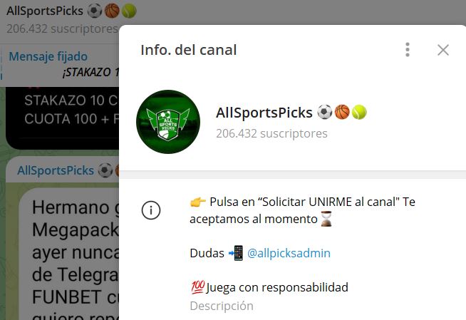 allsportspicks - Listado Canales en Telegram de Apuestas Deportivas ESTAFA