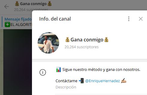 gana conmigo - Listado de Canales en Telegram sobre Algoritmos de Casino online ESTAFA