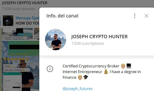 joseph crypto hunter - Listado de CANALES EN TELEGRAM de INVERSIÓN ESTAFA 2023