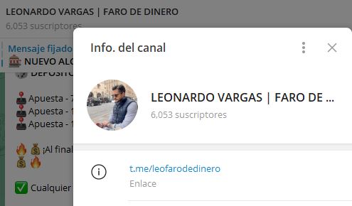 leonardo vargas faro de dinero - Listado de Canales en Telegram sobre Algoritmos de Casino online ESTAFA