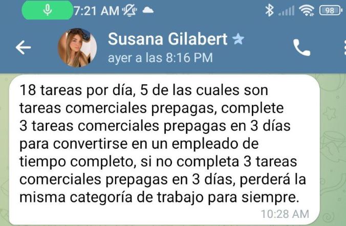 susana gilabert - Listado de canales de Telegram de Ganar Dinero ESTAFA