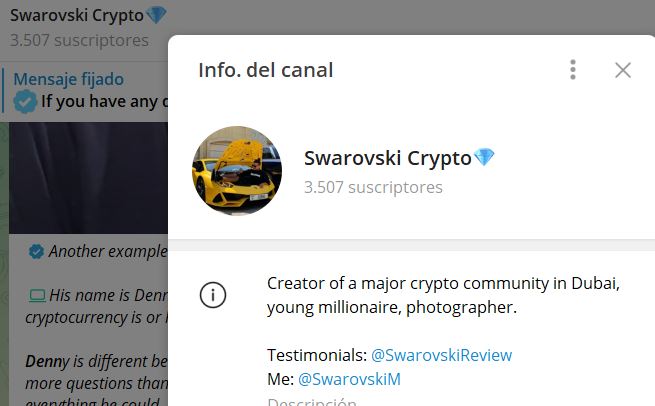 swarovski crypto - Listado de CANALES EN TELEGRAM de INVERSIÓN ESTAFA 2023