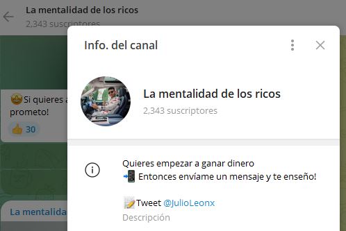 La mentalidad de los ricos - Listado de CANALES EN TELEGRAM de INVERSIÓN ESTAFA 2023