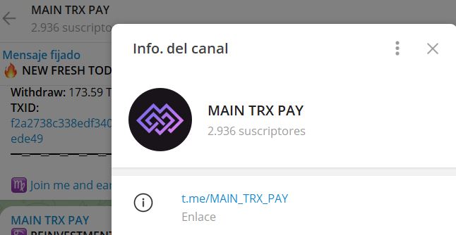 MAIN TRX PAY - Listado de BOTS en Telegram que son ESTAFA