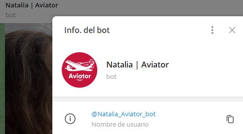 Natalia Aviator bot - Listado de BOTS en Telegram que son ESTAFA