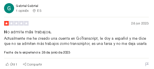 Negativo 1 - ✔ GOTRANSCRIPT !【PAGINA PARA GANAR DINERO TRANSCRIBIENDO】▶ (EN ESPAÑOL)