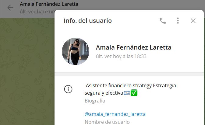amaia fernandez laretta - Listado Canales en Telegram de Trading ESTAFAS