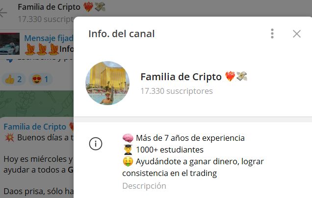 familia de cripto - Listado de CANALES EN TELEGRAM de INVERSIÓN ESTAFA 2023