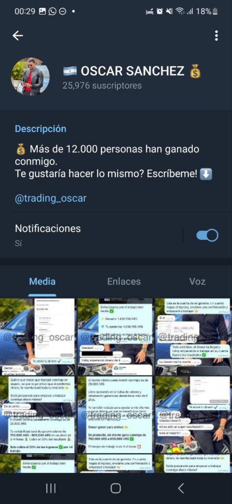 oscar sanchez 473x1024 - Listado de CANALES EN TELEGRAM de INVERSIÓN ESTAFA 2023