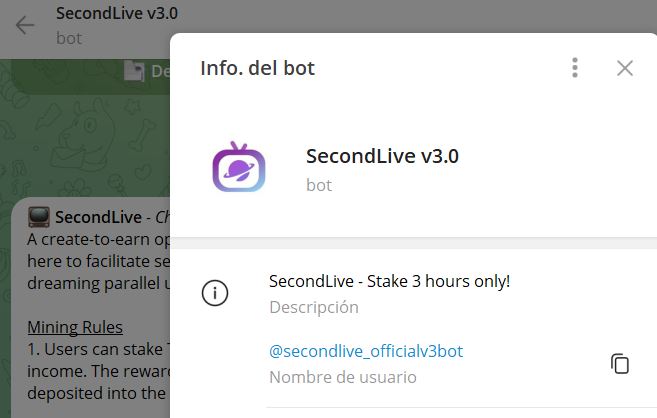 secondlive v3.0 - Listado de BOTS en Telegram que son ESTAFA