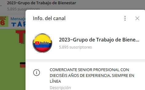 2023Grupo de Trabajo de Bienestar - Listado de canales de Telegram de Ganar Dinero ESTAFA