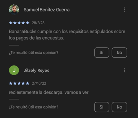 BananaBucks Opinion Positiva 3 - 🍌BananaBucks: App de Encuestas Remuneradas:
