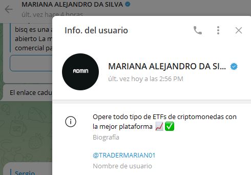 MARIANA ALEJANDRO DA SILVA - Listado de CANALES EN TELEGRAM de INVERSIÓN ESTAFA 2023