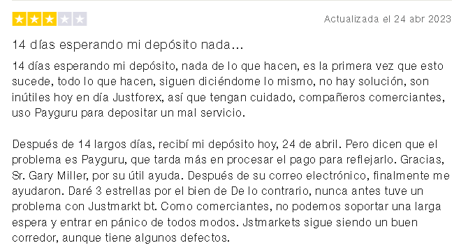 Opinion Negatvia 1 Justmarket - Ⓜ ¿JUSTMARKETS es el Broker Más Confiable? [Reseña 2024]