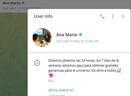 Ana Maria - Listado de CANALES EN TELEGRAM de INVERSIÓN ESTAFA 2023