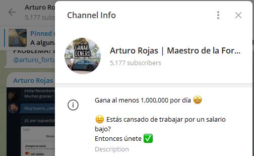 Arturo Rojas Maestro de la Fortuna - Listado de Canales en Telegram sobre Algoritmos de Casino online ESTAFA