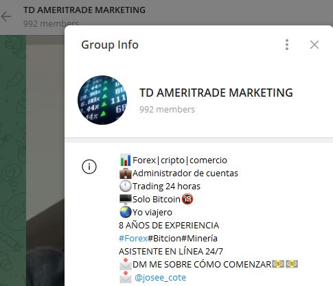 TD AMERITRADE MARKETING - Listado de CANALES EN TELEGRAM de INVERSIÓN ESTAFA 2023