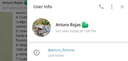 arturo rojas - Listado de Canales en Telegram sobre Algoritmos de Casino online ESTAFA