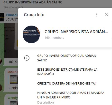 grupo inversionista adrian saenz - Listado de CANALES EN TELEGRAM de INVERSIÓN ESTAFA 2023