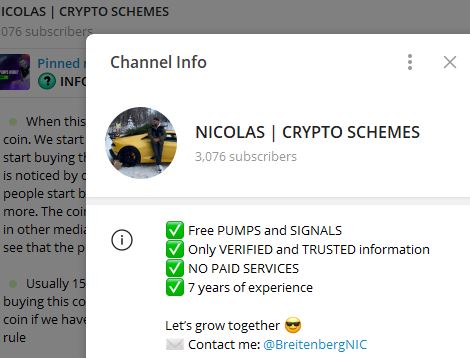 nicolas crypto schemes - Listado Canales  en Telegram de Pump and Dump ESTAFA