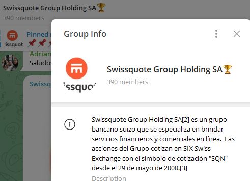 swissquote Group Holding SA - Listado de CANALES EN TELEGRAM de INVERSIÓN ESTAFA 2023