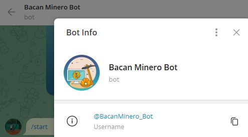 bacan minero bot - Listado de BOTS en Telegram que son ESTAFA