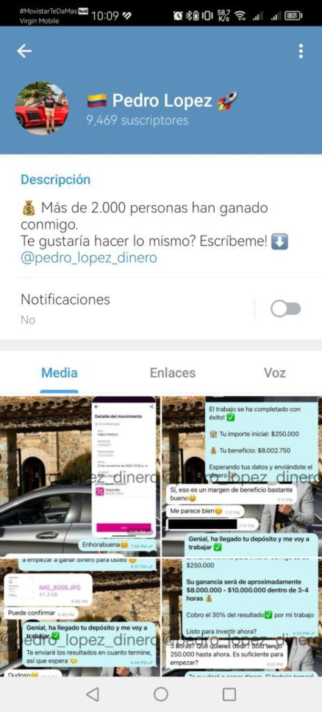 pedro lopez 464x1024 - Listado de CANALES EN TELEGRAM de INVERSIÓN ESTAFA 2023