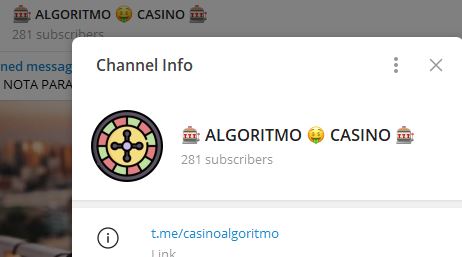 ALGORITMO CASINO2 - Listado de Canales en Telegram sobre Algoritmos de Casino online ESTAFA