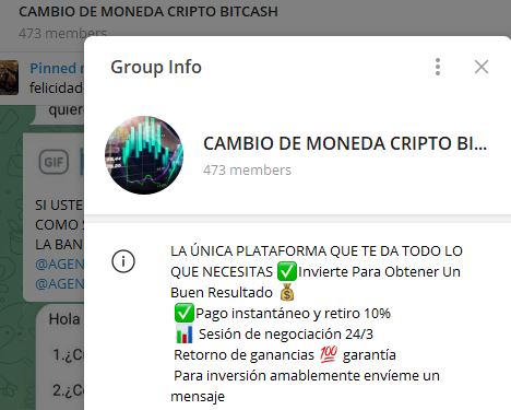 CAMBIO DE MONEDA CRIPTO BITCASH - Listado de CANALES EN TELEGRAM de INVERSIÓN ESTAFA 2023