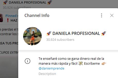 Daniela profesional - Listado Canales en Telegram de Apuestas Deportivas ESTAFA
