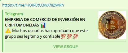 EMPRESA DE COMERCIO DE INVERSION EN CRIPTMONEDAS - Listado de CANALES EN TELEGRAM de INVERSIÓN ESTAFA 2023