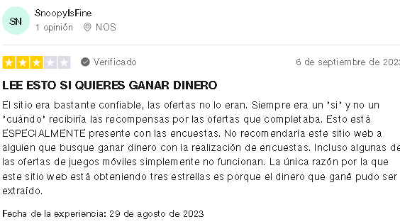 FreeCash Opinion Negativa 1 1 - 💰 FREECASH ¿Ganar $15 al Día con Ofertas y Encuestas?