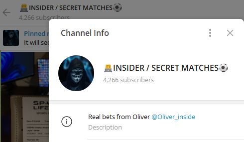 INSIDER SECRET MATCHES - Listado Canales en Telegram de Apuestas Deportivas ESTAFA