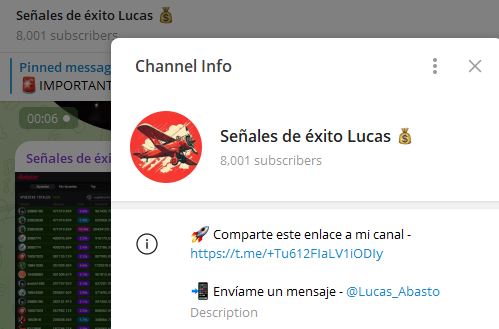 Senales de Exito Lucas - Listado de Canales en Telegram sobre Algoritmos de Casino online ESTAFA