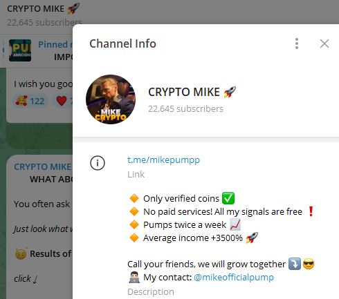 crypto mike - Listado Canales  en Telegram de Pump and Dump ESTAFA