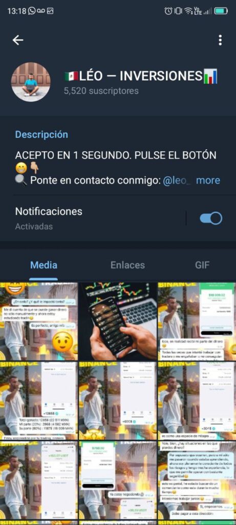 leo inversiones 461x1024 - Listado de CANALES EN TELEGRAM de INVERSIÓN ESTAFA 2023