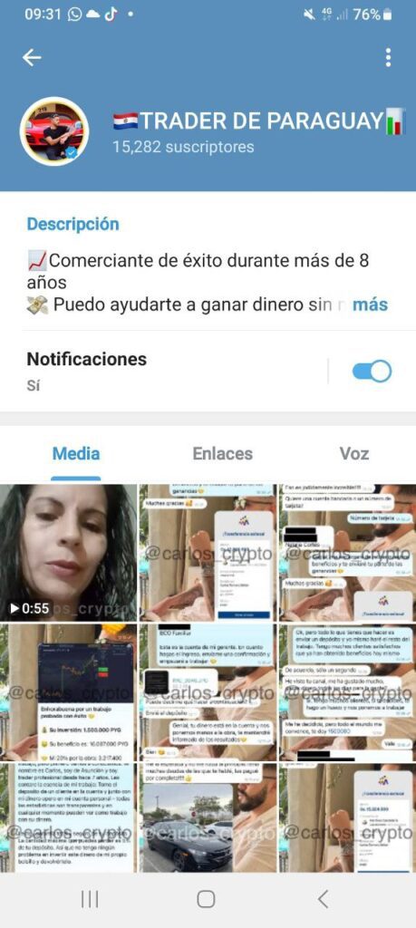 trader de paraguay 459x1024 - Listado de CANALES EN TELEGRAM de INVERSIÓN ESTAFA 2023