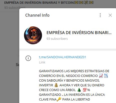 EMPRESA DE INVERSION BINARIAS Y BITCOIN💵💵💸💵 - Listado de CANALES EN TELEGRAM de INVERSIÓN ESTAFA 2023