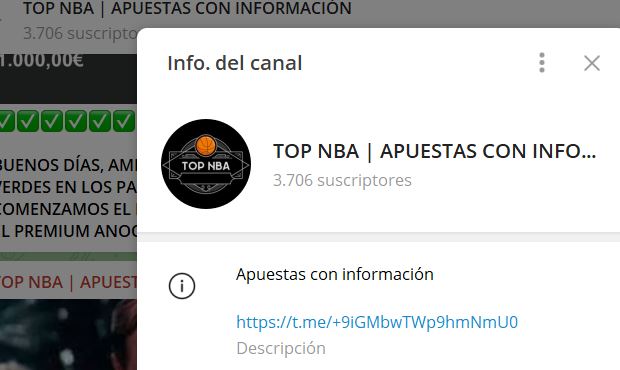 TOP NBA APUESTAS CON INFORMACION - Listado Canales en Telegram de Apuestas Deportivas ESTAFA