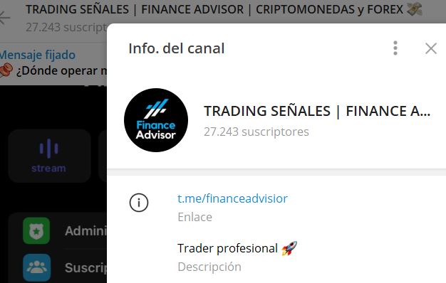 TRADING SENALES FINANCE ADVISOR CRIPTOMONEDAS y FOREX - Listado Canales en Telegram de Trading ESTAFAS