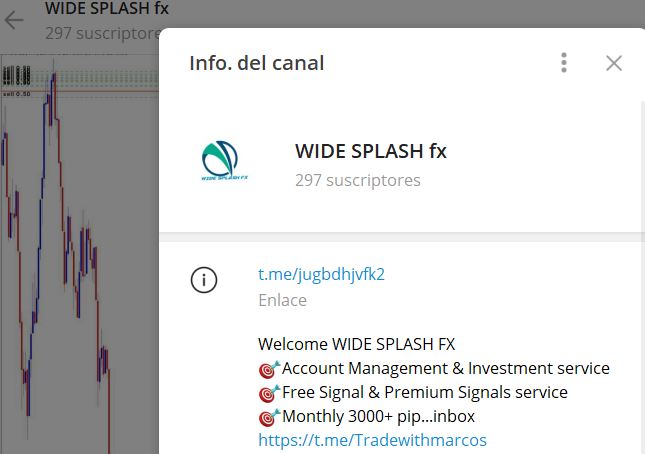 WIDE SPALSH fx - Listado Canales en Telegram de Trading ESTAFAS