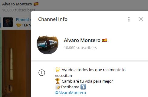 Alvaro Montero - Listado de CANALES EN TELEGRAM de INVERSIÓN ESTAFA 2023