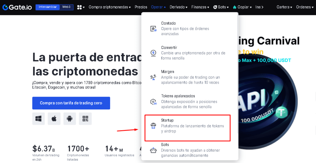 Gate IO Start UP 1024x530 - |Como Conseguir Criptomonedas Gratis| 🎁 (5 Exchanges/Aidrops)