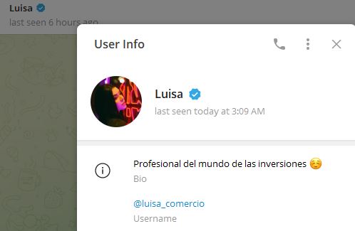 Luisa - Listado de CANALES EN TELEGRAM de INVERSIÓN ESTAFA 2023