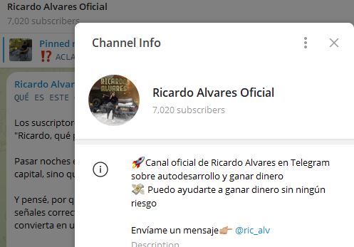 Ricardo alvares oficial - Listado de CANALES EN TELEGRAM de INVERSIÓN ESTAFA 2023