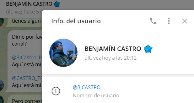 benjamin castro1 - Listado de BOTS en Telegram que son ESTAFA