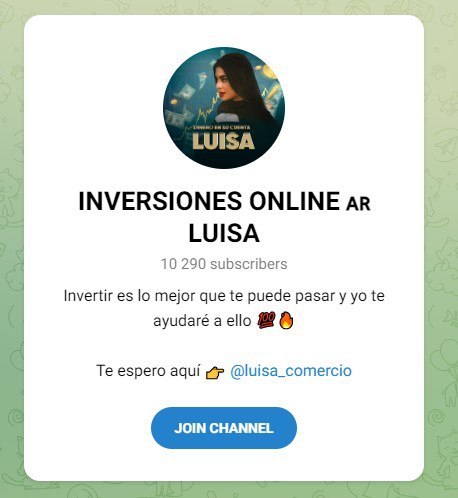 inversiones online ar Luisa - Listado de CANALES EN TELEGRAM de INVERSIÓN ESTAFA 2023
