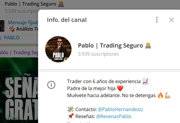 pablo trading seguro - Listado Canales  en Telegram de Pump and Dump ESTAFA