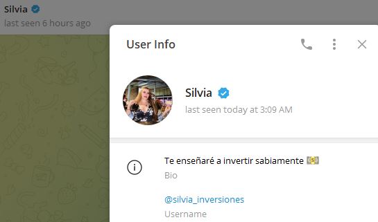 silvia - Listado de CANALES EN TELEGRAM de INVERSIÓN ESTAFA 2023